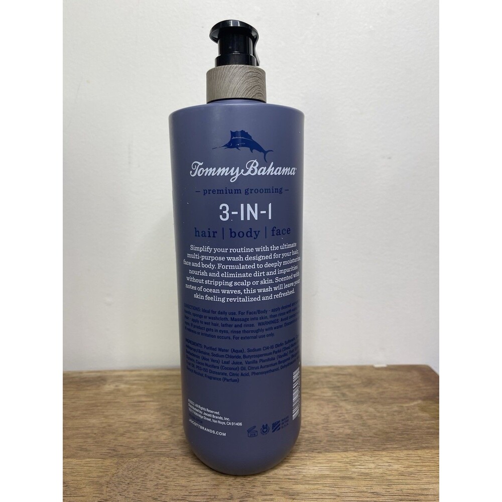 Tommy Bahama Premium 3-in-1 Hair Body & Face Wash - Ocean Waves - Jumbo 32 oz - Picture 3 of 4